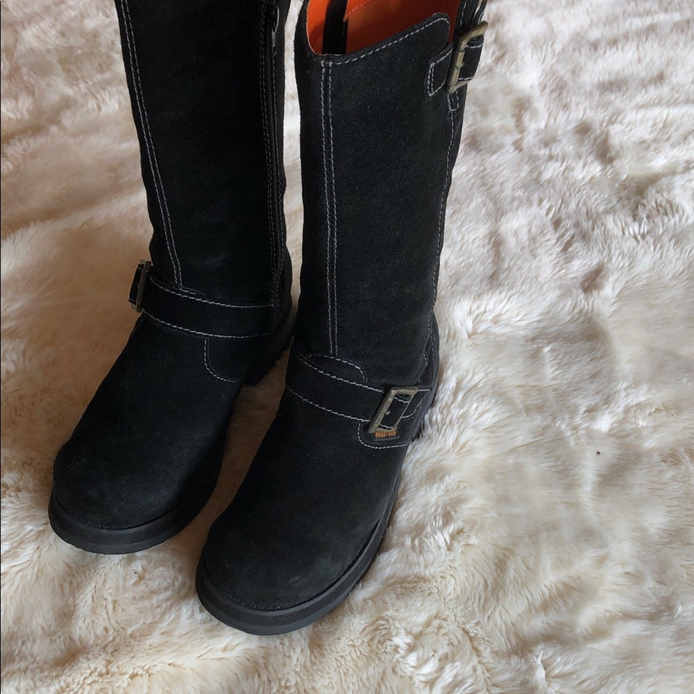Rocket Dog Black Suede Moto Boots